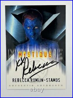 2000 X-Men The Movie Mystique REBECCA ROMIJN-STAMOS On Card Autograph Marvel