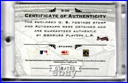 2005 Leaf Century Collection USA Flag Stamp Auto #S-30 Dale Murphy #028/100