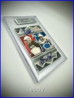 2007 Topps Performance HOF Dual Auto Relics #AS Barry Sanders & Marcus Allen, NM