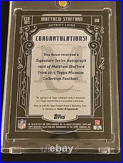 2015 Topps Museum Collection Matthew Stafford Auto #3/5 Lions Rams Signature