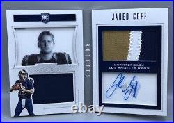 2016 Jared Goff RPA Booklet Patch On-card AUTO #d/75 Rams LIONS Playbook Rookie