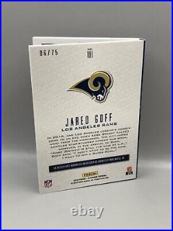 2016 Jared Goff RPA Booklet Patch On-card AUTO #d/75 Rams LIONS Playbook Rookie