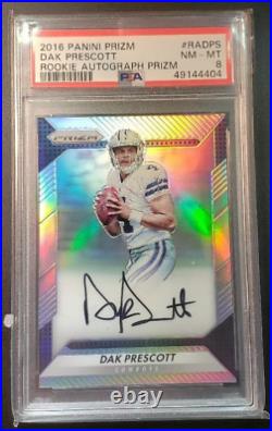 2016 Panini Prizm Rookie Autograph Prizm RADPS Dak Prescott PSA Near Mint 8