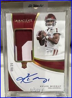 2019 Immaculate Collegiate Kyler Murray RPA Gold Rookie Patch Auto RC #08/25