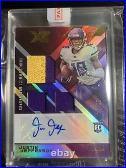 2020 Panini XR Triple Swatch Autographs Justin Jefferson RC #/75 Encased