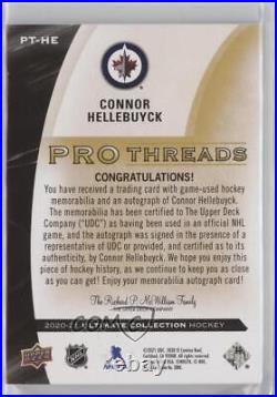 2020 Upper Deck Ultimate Collection Pro Threads /25 Connor Hellebuyck Patch Auto