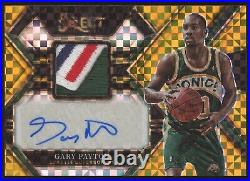 2022-23 Panini Select Gold Prizm GU Patch Autograph Gary Payton #AM-GPY Auto /3