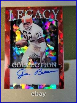 2022 Leaf Metal Legacy JIM BROWN 2/2 On-Card Auto? BROWNS Red Cracked Ice 2/2