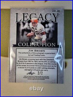 2022 Leaf Metal Legacy JIM BROWN 2/2 On-Card Auto? BROWNS Red Cracked Ice 2/2