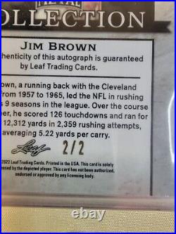 2022 Leaf Metal Legacy JIM BROWN 2/2 On-Card Auto? BROWNS Red Cracked Ice 2/2