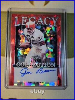 2022 Leaf Metal Legacy JIM BROWN 2/2 On-Card Auto? BROWNS Red Cracked Ice 2/2