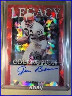 2022 Leaf Metal Legacy JIM BROWN 2/2 On-Card Auto? BROWNS Red Cracked Ice 2/2