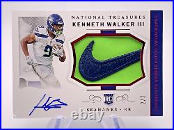 2022 Panini National Treasures Kenneth Walker III Rookie Nike Swoosh Rpa /2