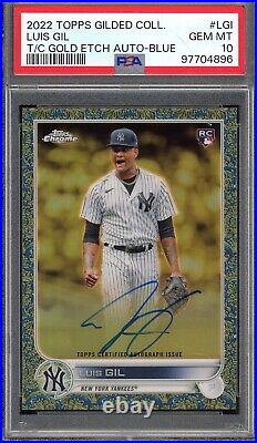 2022 Topps Chrome Gilded Luis Gil (RC) Blue Etch Gold Refractor AUTO /50 YANKEES