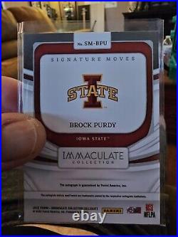 2022 brock purdy autograph Immaculate Signature Moves 65/99