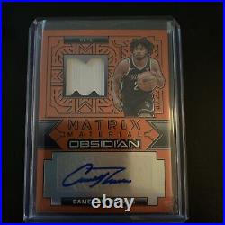 2023-24 Obsidian Cameron Thomas Orange Flood Etch GAME WORN Patch Auto /75