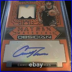 2023-24 Obsidian Cameron Thomas Orange Flood Etch GAME WORN Patch Auto /75