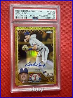 2023 Gilded Collection #CGAJJ Josh Jung Yellow RC AUTO #/75 PSA 10