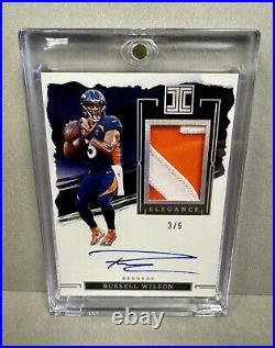 2023 Impeccable Russell Wilson 3/5 Silver Elegance Veteran Patch OnCard Auto SSP