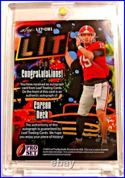 2023 Leaf LIT Carson Beck Autograph Rookie Numbered 4/10 RARE CASE HIT AUTO RC