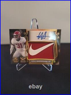 2023 Leaf Trinity Football Will Anderson Jr 1/1 Autograph Memorabilia Card DROY