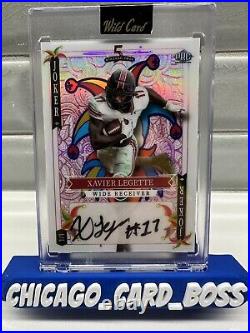 2023 Wild Card 1/1 RC Auto White Joker Pink Holo Prizm Xavier Legette Rookie RC