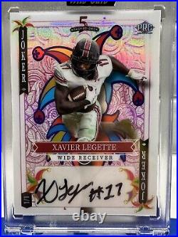 2023 Wild Card 1/1 RC Auto White Joker Pink Holo Prizm Xavier Legette Rookie RC