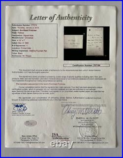 ARCHIBALD PRIMROSE U. K PM Signed Note Dec 8, 1892 JSA (LOA) 5th Earl Rosebury