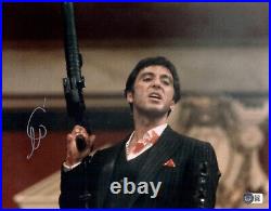 Al Pacino Signed Scarface'with Gun' Autographed 11x14 Photo Bas Beckett