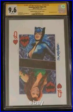 Amazing Spider-Man #16 Signed Mike Mayhew + Poison Ivy & Catwoman Sketch CGC 9.6