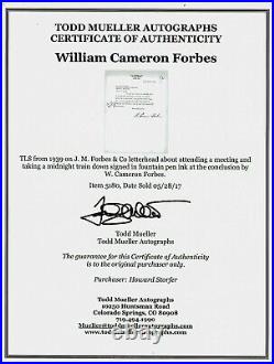 Ambassador To Japan William Forbes Hand Signed TLS Dated 1939 Todd Mueller COA