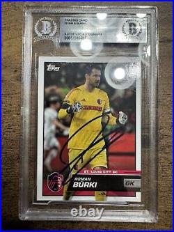 Autographed Topps Roman Burki Card Dortmund St. Louis City SC Beckett Encapped