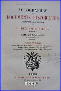 Autographs and Historical Documents Composing the Fillon 1878 Collection