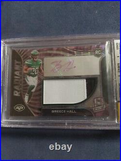 BREECE HALL 2022 Panini Spectra Radiant RPA Neon Purple Auto RC #14/30 NY JETS