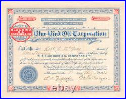 Blue Bird Oil Corp Stock Certificate Oil Stocks and Bonds