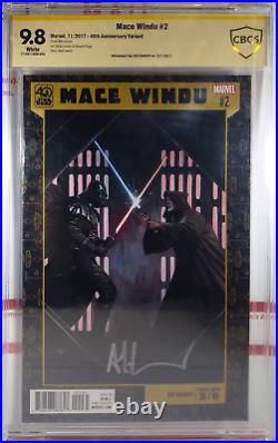 CBCS 9.8 ADI GRANOV SIGNED MACE WINDU #2 STAR WARS 40TH ANNV VARIANT 2017 cgc