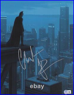 Christian Bale Signed Autograph 11x14 Batman Dark Knight Photo DC Bas Beckett