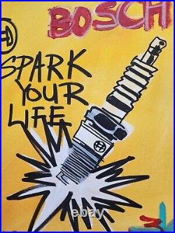 Corbellic Expressionism 12X16 Spark Plug Automobile Art Collectible Poster Decor