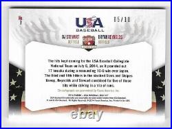 DJ Stewart Bryan Reynolds 2014 USA BASEBALL BOX SET DUAL AUTOGRAPH CARD /10 AUTO