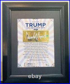 Donald Trump Autographed Signed Bill MAGA With Certificate Of Authenticity Notaty