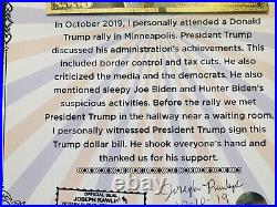 Donald Trump Autographed Signed Bill MAGA With Certificate Of Authenticity Notaty