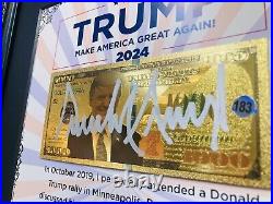 Donald Trump Autographed Signed Bill MAGA With Certificate Of Authenticity Notaty