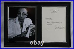 Dr Michael DeBakey Signed Framed 12x18 Photo + 1966 Letter Display JSA