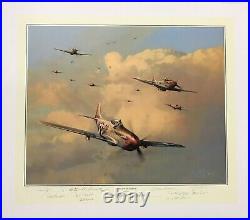 Eagles on the Rampage by Robert Taylor art signed by Ten WWII Mustang Aces
