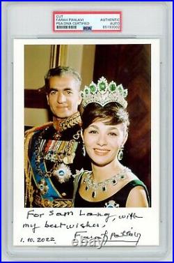 Farah Pahlavi Signed Autographed Empress Iran Photo Shah Reza Pahlavi PSA DNA