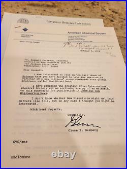 Glenn Seaborg signed letters/ Lot including 7 signed by Seaborg. Good content