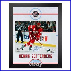 Henrik Zetterberg Autographed Detroit Graphic Rink 26x32 Frame