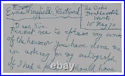 International Footballer Cecil Wingfield-Stratford Hand Written COA