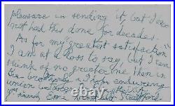 International Footballer Cecil Wingfield-Stratford Hand Written Note Todd Muel