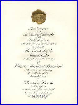 Invitation For Lincoln Tomb Ceremony Presidential